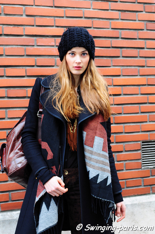 Larissa Hofmann leaving Bouchra Jarrar show, Paris Haute Couture S/S 2012 Fashion Week, January 2012