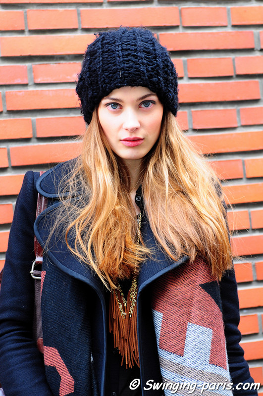 Larissa Hofmann leaving Bouchra Jarrar show, Paris Haute Couture S/S 2012 Fashion Week, January 2012