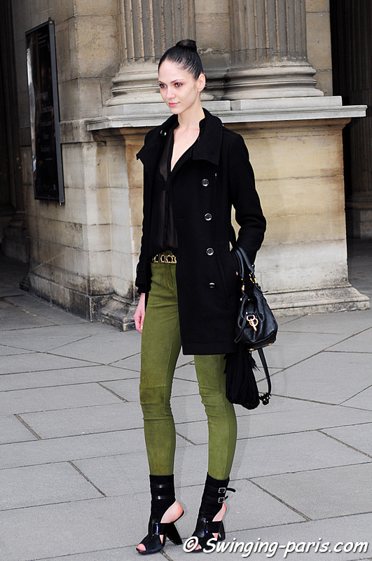 Maria Flávia Ferrari leaving Louis Vuitton show, Paris F/W RtW 2012 Fashion Week, March 2012